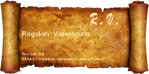 Regdon Vanessza névjegykártya
